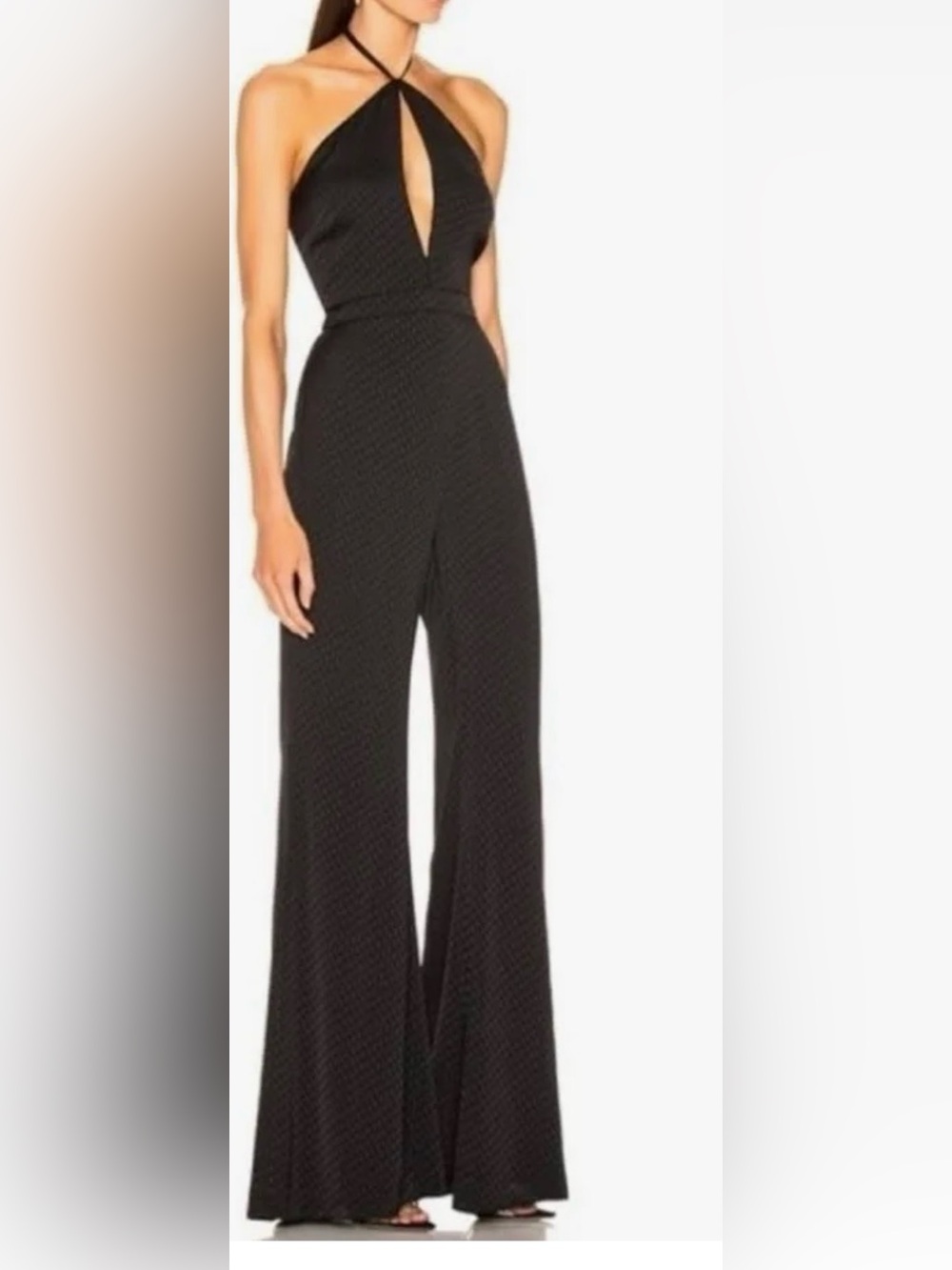 Alexis Black Halter Wide-Leg Jumpsuit - Women's Evening Jumpsuit